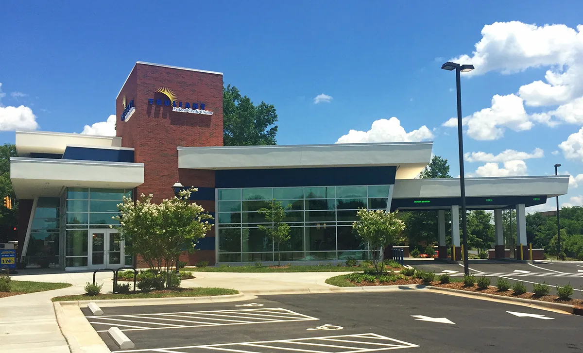The Truliant Federal Credit Union member financial center, a newer commercial building in Huntersville