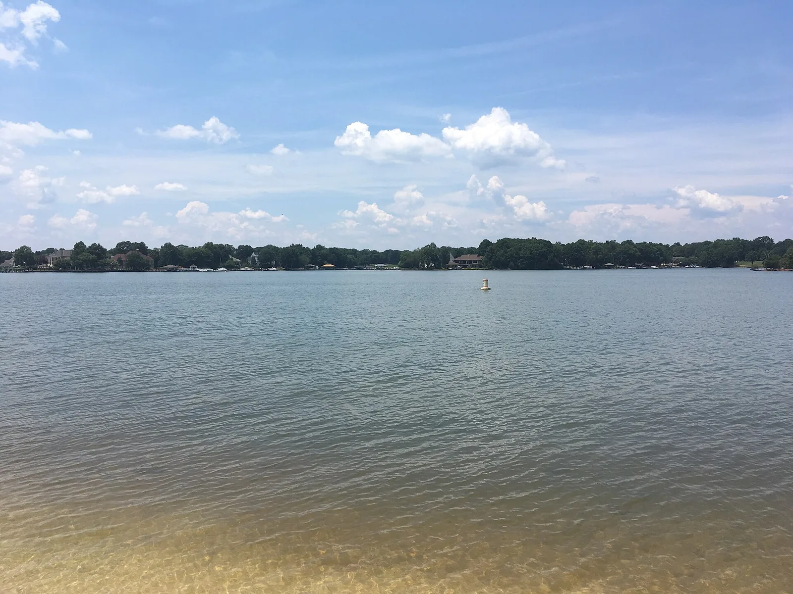 Lake Norman from the shore at Ramsey Creek Park in Cornelius, a county park with an enclosed dog park.