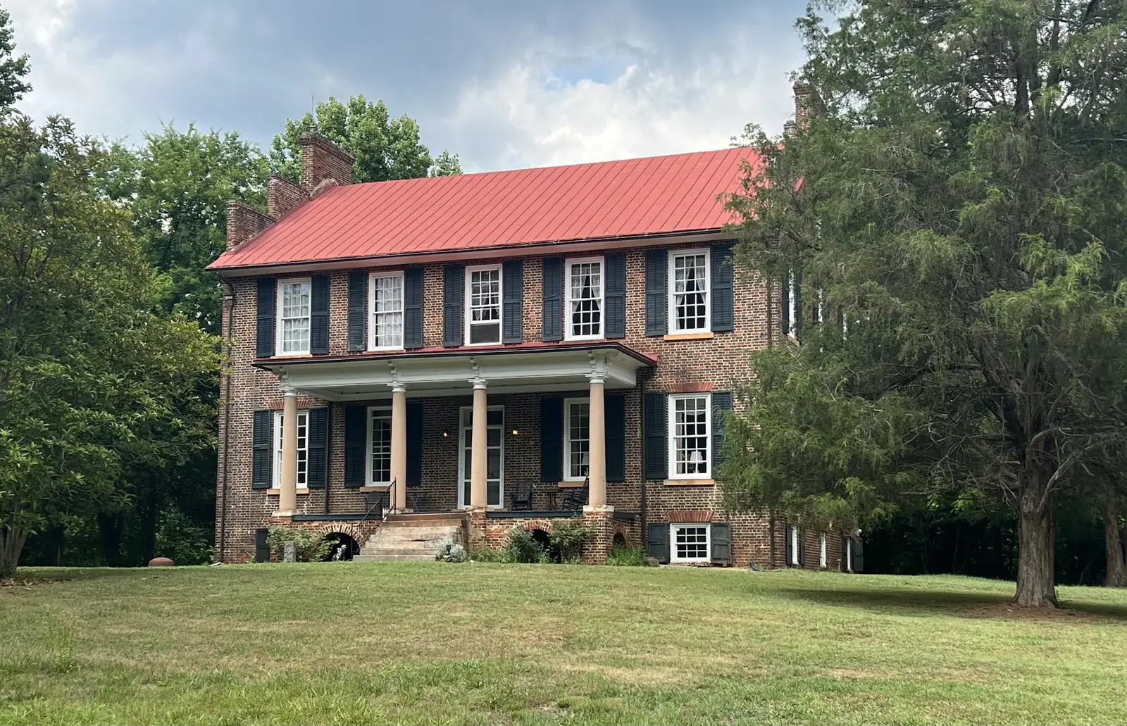 Cedar Grove, the brick Greek Revival plantation house built in 1831 west of downtown Huntersville