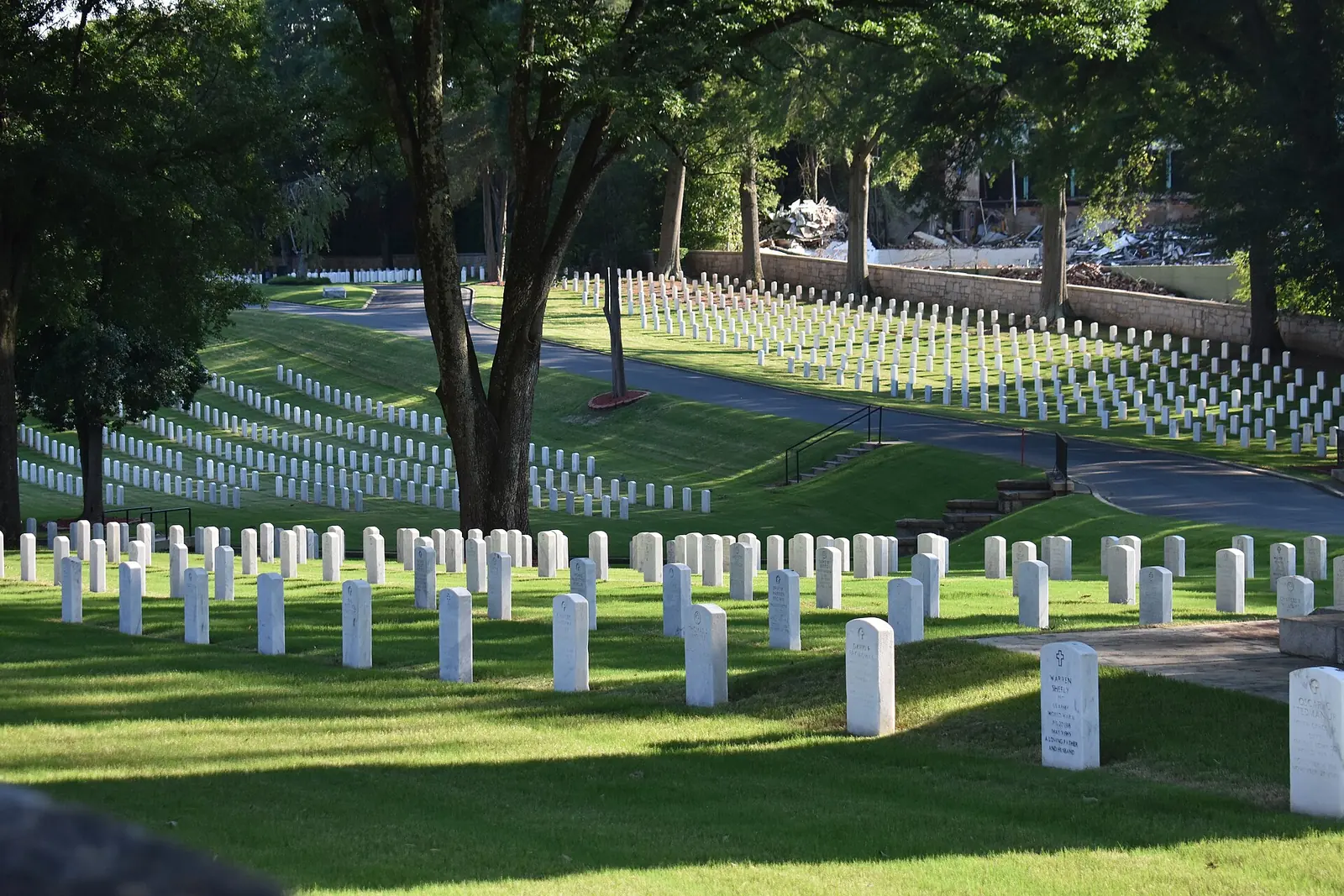 Rows of headstones at Salisbury National Cemetery in Salisbury, the nearest national cemetery to Huntersville.