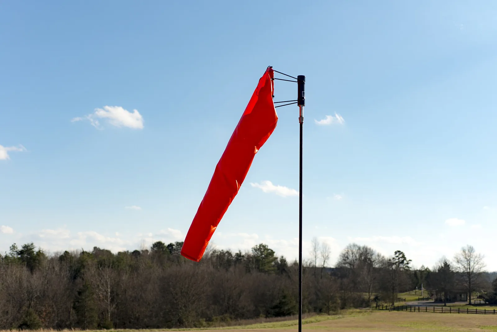 A windsock over the David B. Waymer Aeromodeler Flying Field on Holbrooks Road in Huntersville
