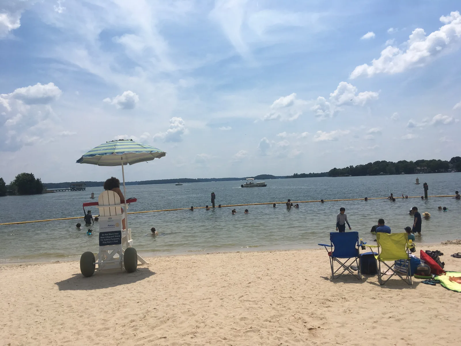 The swimming beach on Lake Norman at Ramsey Creek Park in Cornelius, a Mecklenburg County park about five miles north of Huntersville.