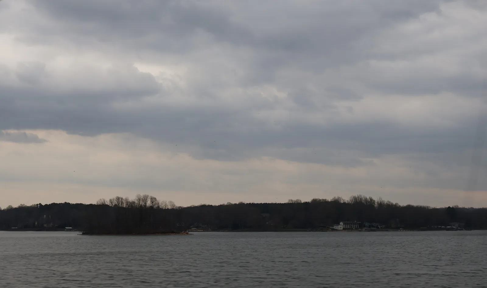 Lake Norman from Cornelius Road in Iredell County, north of Huntersville; the lake gives the Thanksgiving Day turkey trot its name.